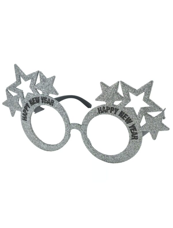 Kostümzubehör Brille Happy New Year schwarz/silber