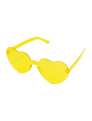 Kostümzubehör Brille Herz gelb