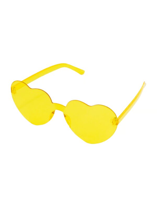 Kostümzubehör Brille Herz gelb