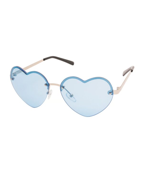 Kostümzubehör Brille Herz mit Gläsern blau