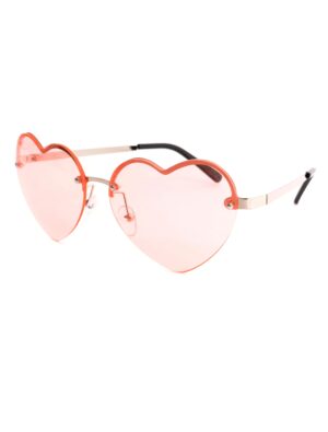 Kostümzubehör Brille Herz mit Gläsern rosa