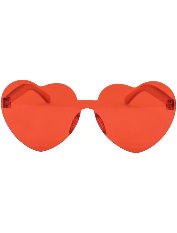 Kostümzubehör Brille Herz ohne Rahmen rot