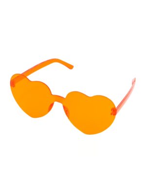 Kostümzubehör Brille Herz orange