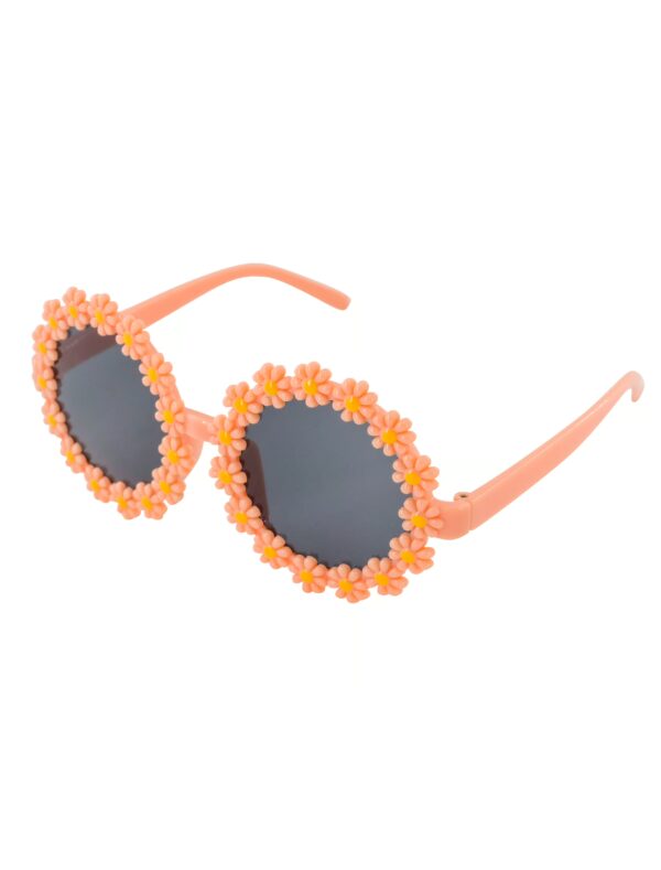 Kostümzubehör Brille Hippie Blümchen orange