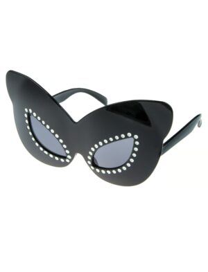 Kostümzubehör Brille Katze schwarz