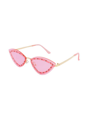 Kostümzubehör Brille Katzenaugen pink