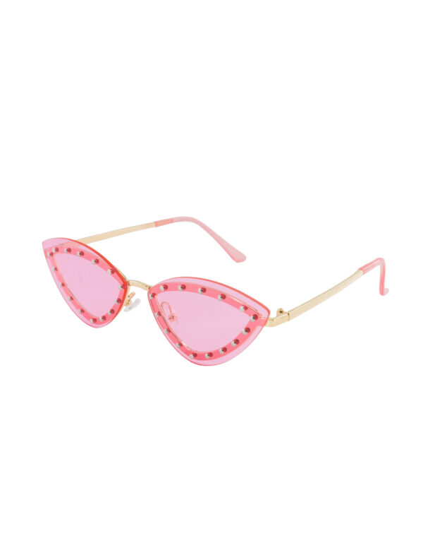 Kostümzubehör Brille Katzenaugen pink