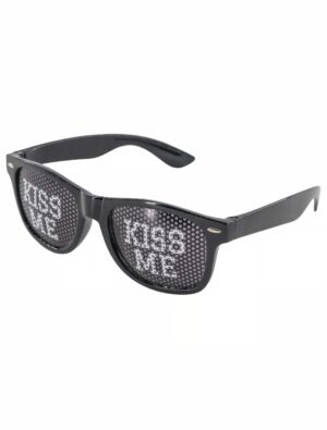 Kostümzubehör Brille Kiss me schwarz/weiß