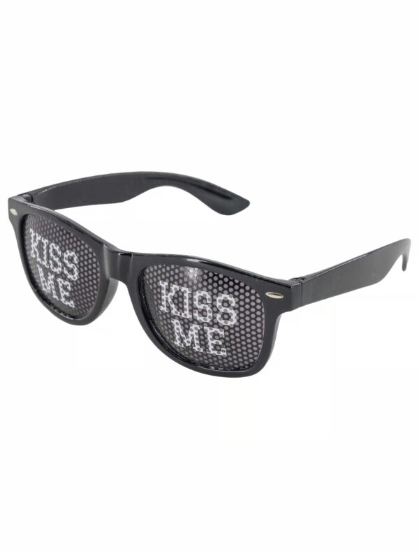 Kostümzubehör Brille Kiss me schwarz/weiß
