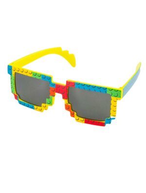 Kostümzubehör Brille Klemmbaustein bunt Farbe: bunt