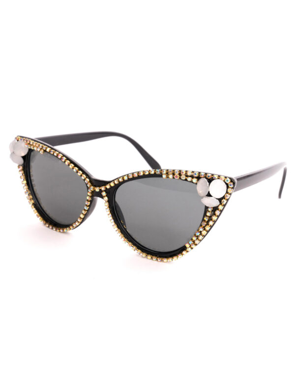 Kostümzubehör Brille Laser mit Diamantenoptik Farbe: schwarz