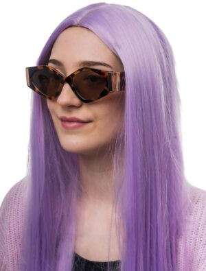 Kostümzubehör Brille Leopard rot