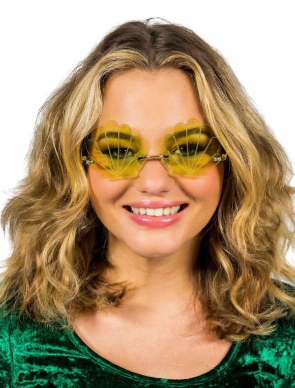 Kostümzubehör Brille Muschel grün