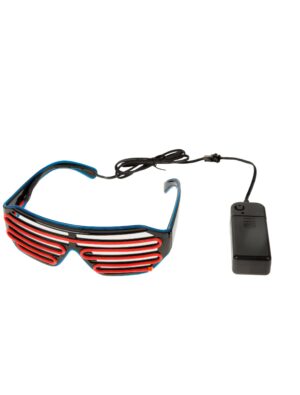 Kostümzubehör Brille Neon Jail blau/rot