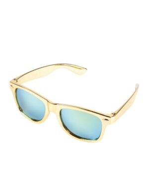 Kostümzubehör Brille Nerd metallic gold