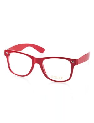 Kostümzubehör Brille Nerd rot
