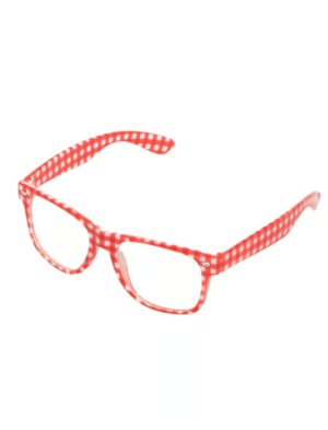 Kostümzubehör Brille Nerd rot/weiß