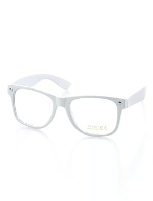 Kostümzubehör Brille Nerd weiß