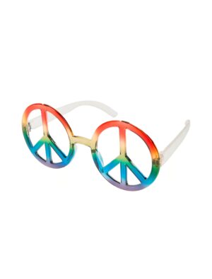 Kostümzubehör Brille Peace ohne Gläser mehrfarbig
