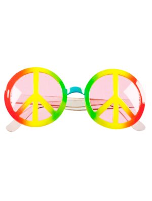 Kostümzubehör Brille Peace rosa Gläser bunt