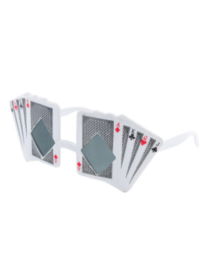 Kostümzubehör Brille Poker schwarz/weiß/rot