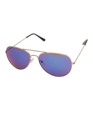 Kostümzubehör Brille Polizei silber verspiegelt blau