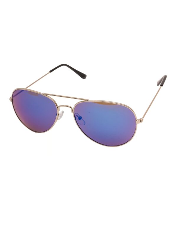Kostümzubehör Brille Polizei silber verspiegelt blau