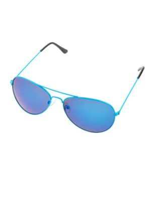 Kostümzubehör Brille Polizei verspiegelt blau