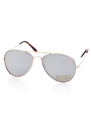 Kostümzubehör Brille Polizei verspiegelt gold