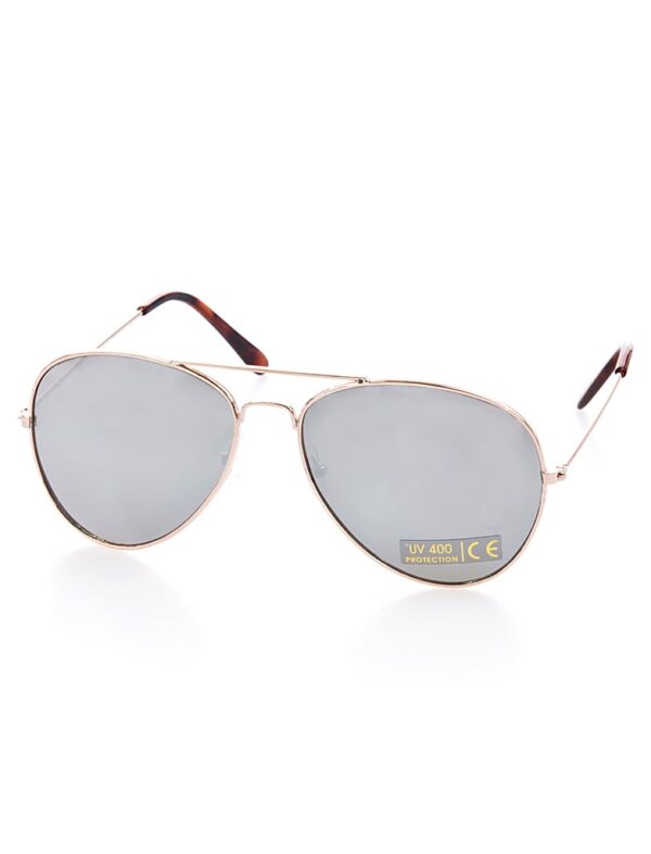 Kostümzubehör Brille Polizei verspiegelt gold