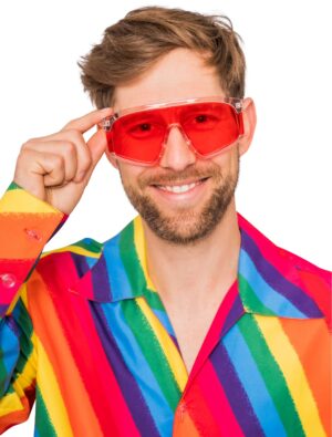 Kostümzubehör Brille Popstar rot