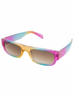 Kostümzubehör Brille Regenbogen Glitzer bunt Farbe: bunt