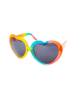 Kostümzubehör Brille Regenbogen Herz rainbow