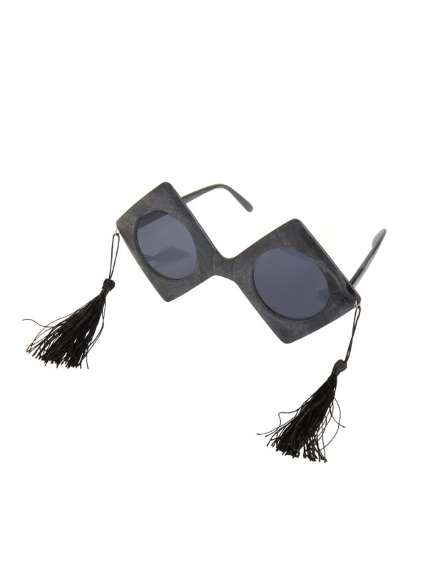 Kostümzubehör Brille Richter schwarz