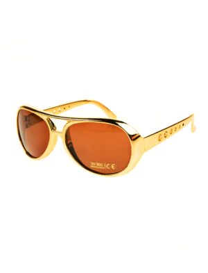 Kostümzubehör Brille Rock 'n' Roll gold/braun