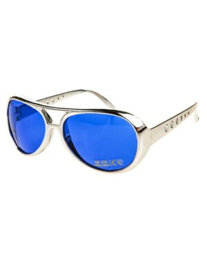 Kostümzubehör Brille Rock 'n' Roll silber/blau