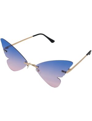 Kostümzubehör Brille Schmetterling blau/pink