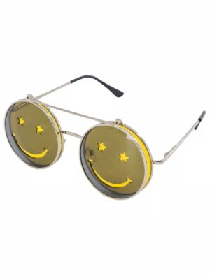 Kostümzubehör Brille Smile klappbar schwarz/gelb