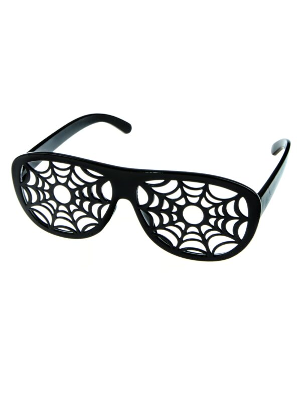 Kostümzubehör Brille Spinnennetz schwarz