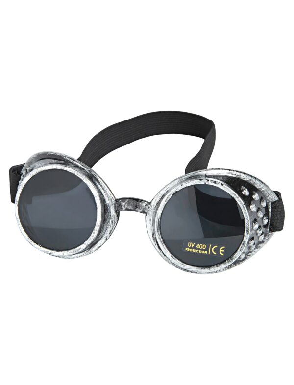 Kostümzubehör Brille Steampunk silber