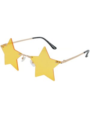 Kostümzubehör Brille Stern gelb