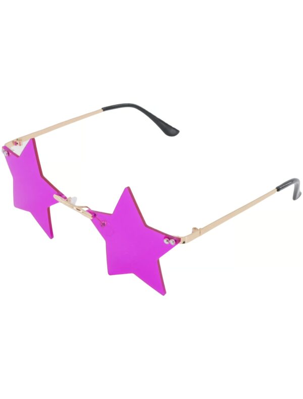 Kostümzubehör Brille Stern lila