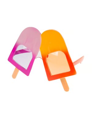 Kostümzubehör Brille Stieleis Farbe: pink/gelb