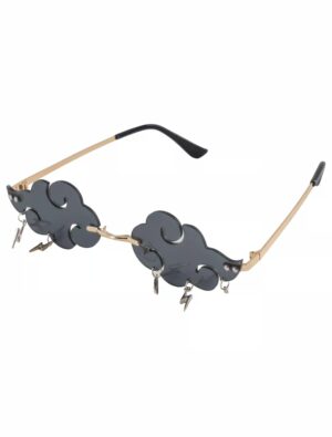 Kostümzubehör Brille Sturmwolke mit Blitzen schwarz