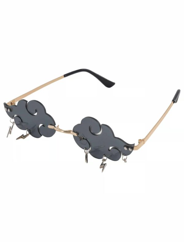 Kostümzubehör Brille Sturmwolke mit Blitzen schwarz