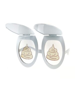 Kostümzubehör Brille Toilettensitz Farbe: weiß