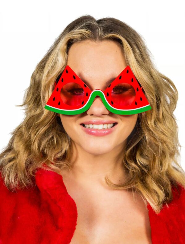 Kostümzubehör Brille Wassermelone rot/grün