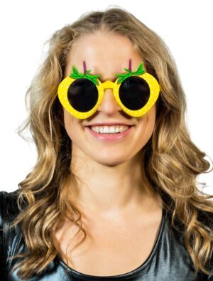 Kostümzubehör Brille Zitrone schwarz/gelb