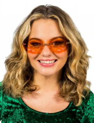 Kostümzubehör Brille böser Kürbis orange