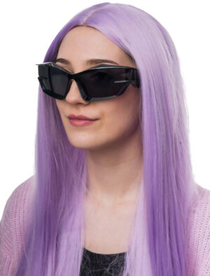 Kostümzubehör Brille eckig dunkelgrün